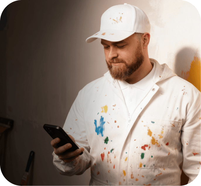 Electrician using phone