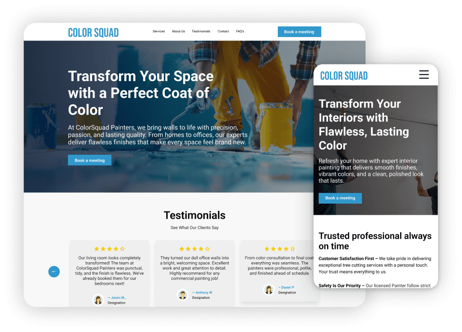 Instant website ready to go